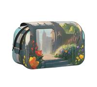 JZQZH Outside the Castle Gate Double Layer Clamshell Pen Case â€“ Exquisite Durable Storage for Stationery and Small Items
