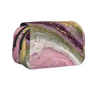 JZQZH Purple Dreams Double Layer Clamshell Pen Case â€“ Exquisite Durable Storage for Stationery and Small Items