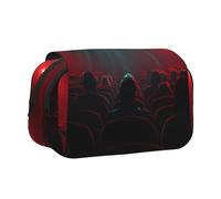JZQZH Quiet Cinema Double Layer Clamshell Pen Case â€“ Exquisite Durable Storage for Stationery and Small Items