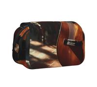 JZQZH Quiet Guitar Double Layer Clamshell Pen Case â€“ Exquisite Durable Storage for Stationery and Small Items