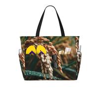 JZQZH Rainy Day Wheat Field Large Capacity Beach Travel Tote Bag with Zipper for Summer Outdoor Use Stylish Durable