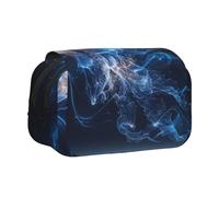 JZQZH Sci-fi Jellyfish Double Layer Clamshell Pen Case â€“ Exquisite Durable Storage for Stationery and Small Items