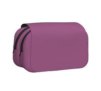 JZQZH Solid color grape red Double Layer Clamshell Pen Case â€“ Exquisite Durable Storage for Stationery and Small Items