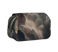 JZQZH Staring Into The Abyss Double Layer Clamshell Pen Case â€“ Exquisite Durable Storage for Stationery and Small Items