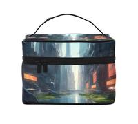 JZQZH The City on the Water Portable Cosmetic Bag Personalized Storage Organizer for Travel Camping Hotels and Long Distance Trips