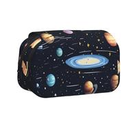 JZQZH The Solar Family Double Layer Clamshell Pen Case â€“ Exquisite Durable Storage for Stationery and Small Items