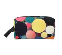 JZQZH Travel Toiletry Bag Large Capacity Storage for Small Items Portable Durable with Full Abstract painting of circles Print Design