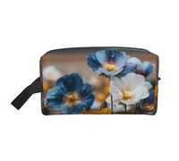 JZQZH Travel Toiletry Bag Large Capacity Storage for Small Items Portable Durable with Full Azure Blossom Print Design