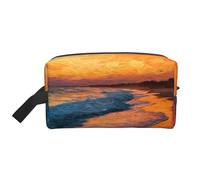 JZQZH Travel Toiletry Bag Large Capacity Storage for Small Items Portable Durable with Full Dusk Beach Print Design