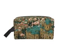 JZQZH Travel Toiletry Bag Large Capacity Storage for Small Items Portable Durable with Full Flowers Flying All Over Print Design