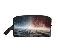 JZQZH Travel Toiletry Bag Large Capacity Storage for Small Items Portable Durable with Full Fractured Cosmos Print Design