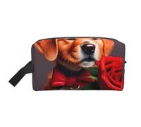 JZQZH Travel Toiletry Bag Large Capacity Storage for Small Items Portable Durable with Full Gentleman-like dog Print Design