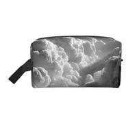 JZQZH Travel Toiletry Bag Large Capacity Storage for Small Items Portable Durable with Full Gray Sky Print Design