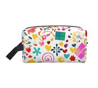 JZQZH Travel Toiletry Bag Large Capacity Storage for Small Items Portable Durable with Full Happy Birthday Background Print Design