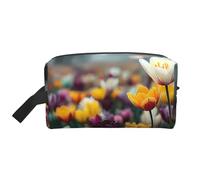 JZQZH Travel Toiletry Bag Large Capacity Storage for Small Items Portable Durable with Full Hazy Sea Of Flowers Print Design
