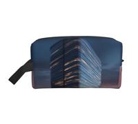 JZQZH Travel Toiletry Bag Large Capacity Storage for Small Items Portable Durable with Full High-rise Building At Dusk Print Design