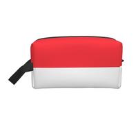 JZQZH Travel Toiletry Bag Large Capacity Storage for Small Items Portable Durable with Full Indonesian flag Print Design