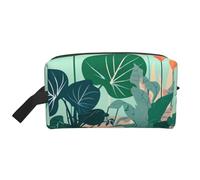 JZQZH Travel Toiletry Bag Large Capacity Storage for Small Items Portable Durable with Full Indoor cartoon potted green plants Print Design
