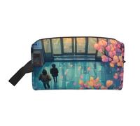 JZQZH Travel Toiletry Bag Large Capacity Storage for Small Items Portable Durable with Full Indoor Cherry Blossoms Print Design