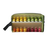 JZQZH Travel Toiletry Bag Large Capacity Storage for Small Items Portable Durable with Full Juice Display Cabinet Print Design