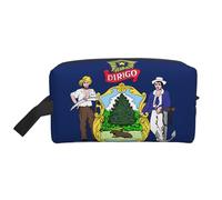 JZQZH Travel Toiletry Bag Large Capacity Storage for Small Items Portable Durable with Full Maine State Flag Print Design