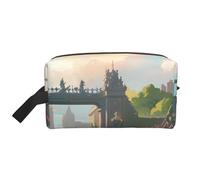 JZQZH Travel Toiletry Bag Large Capacity Storage for Small Items Portable Durable with Full Outside the Castle Gate Print Design