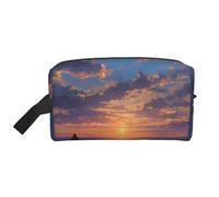 JZQZH Travel Toiletry Bag Large Capacity Storage for Small Items Portable Durable with Full Overlooking The Seaside Print Design