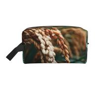 JZQZH Travel Toiletry Bag Large Capacity Storage for Small Items Portable Durable with Full Rainy Day Wheat Field Print Design
