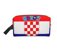 JZQZH Travel Toiletry Bag Large Capacity Storage for Small Items Portable Durable with Full Republic of Croatia flag Print Design