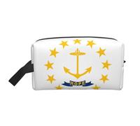 JZQZH Travel Toiletry Bag Large Capacity Storage for Small Items Portable Durable with Full Rhode Island State Flag Print Design