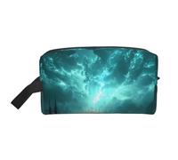 JZQZH Travel Toiletry Bag Large Capacity Storage for Small Items Portable Durable with Full Shimmering Skyline Print Design