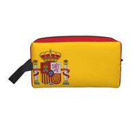 JZQZH Travel Toiletry Bag Large Capacity Storage for Small Items Portable Durable with Full Spanish flag Print Design