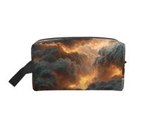 JZQZH Travel Toiletry Bag Large Capacity Storage for Small Items Portable Durable with Full Standing at the Edge of Fire Print Design