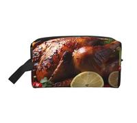 JZQZH Travel Toiletry Bag Large Capacity Storage for Small Items Portable Durable with Full Tantalizing roast turkey Print Design