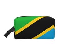 JZQZH Travel Toiletry Bag Large Capacity Storage for Small Items Portable Durable with Full Tanzania Flag Print Design
