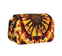 JZQZH Turning the flame Double Layer Clamshell Pen Case â€“ Exquisite Durable Storage for Stationery and Small Items