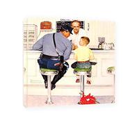 JZSDGB Norman Rockwell Prints-Canvas Print Wall Art Famous Painting-‘The Runaway’Art Reproduction Canvas Picture Posters-for Living Room Wall Decor 20x20cm(9x9in) Framed