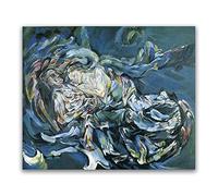 JZSDGB Oskar Kokoschka Oil Paintings. Reproduction Print on Canvas.Famous Artwork'Bride of the Wind’Poster and Prints. Canvas Wall Art Pictures for Living room Decor 30x40cm(12x16in) frameless