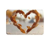 JZSLMJ 16 * 24 in Anti-Slip Doormat for Indoor and Outdoor Use One-Sided Falling Heart Print Comfortable and Durable Foldable
