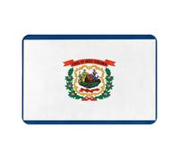 JZSLMJ 16 * 24 in Anti-Slip Doormat for Indoor and Outdoor Use One-Sided West Virginia Flag Print Comfortable and Durable Foldable