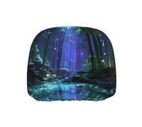 JZSLMJ Car Headrest Cover Elastic Interior Accessory Anti-Scratch Exquisite Dreamy Bamboo Forest Print