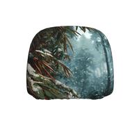 JZSLMJ Car Headrest Cover Elastic Interior Accessory Anti-Scratch Exquisite Winter Bamboo Forest Print