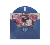 JZSLMJ Colored Ice Cubes Greeting Card for Blue Heart Shaped Envelope Holidays Birthdays Valentine's Day Weddings