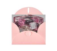 JZSLMJ Colored Ice Cubes Greeting Card for Pink Heart Shaped Envelope Holidays Birthdays Valentine's Day Weddings