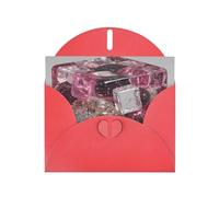 JZSLMJ Colored Ice Cubes Greeting Card for Red Heart Shaped Envelope Holidays Birthdays Valentine's Day Weddings