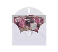 JZSLMJ Colored Ice Cubes Greeting Card for White Heart Shaped Envelope Holidays Birthdays Valentine's Day Weddings