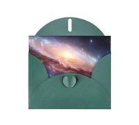 JZSLMJ Cosmic Dawn Greeting Card for Dark Green Heart Shaped Envelope Holidays Birthdays Valentine's Day Weddings