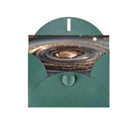 JZSLMJ Cosmic Surge Greeting Card for Dark Green Heart Shaped Envelope Holidays Birthdays Valentine's Day Weddings