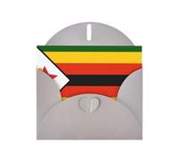 JZSLMJ Flag of Zimbabwe Greeting Card for Gray Heart Shaped Envelope Holidays Birthdays Valentine's Day Weddings