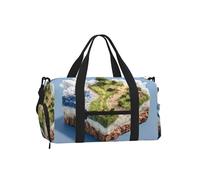 Jzslmj Handheld Crossbody Luggage Bag Exquisite Block World Print Light Sturdy Water Repellent For Travel Carry